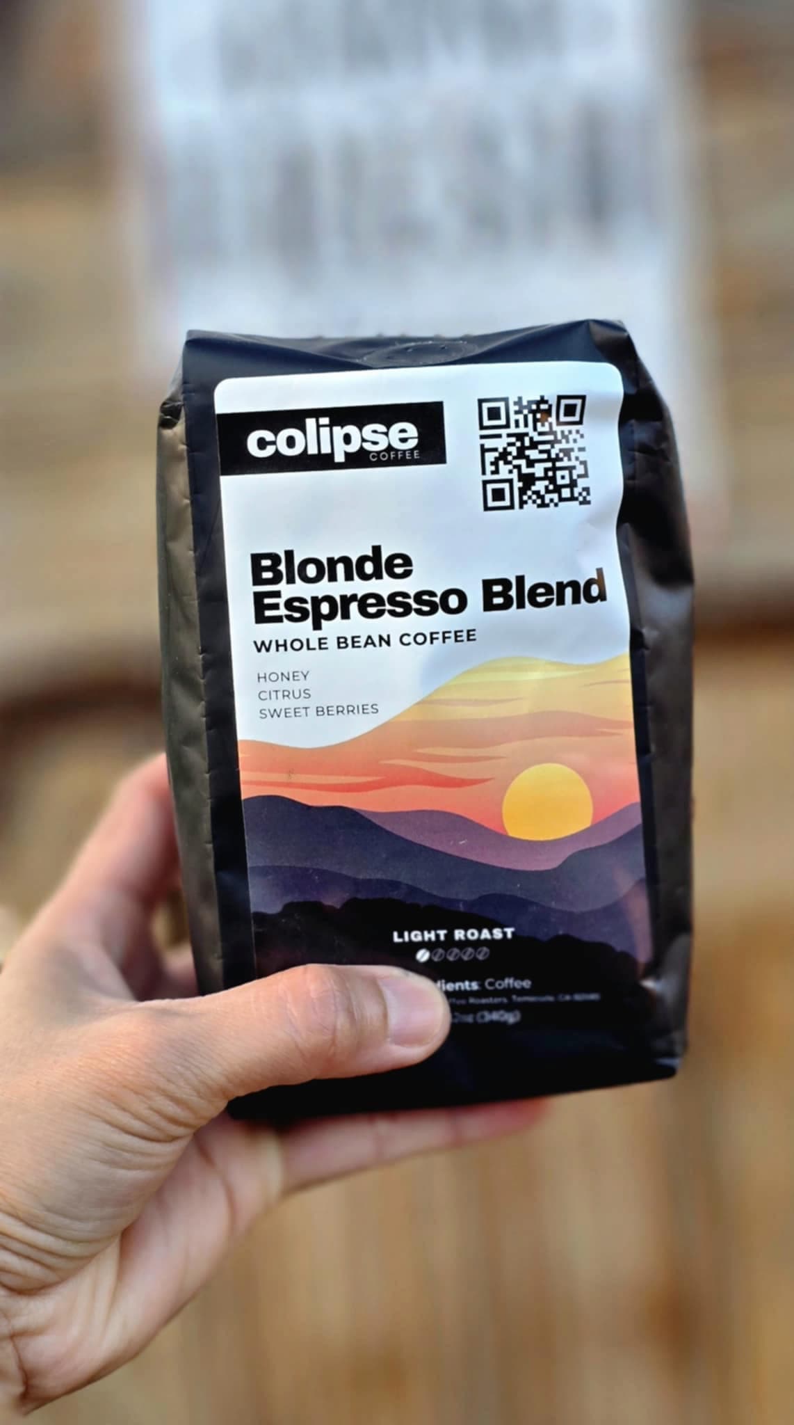 12 oz bag of colipse blonde espresso beans