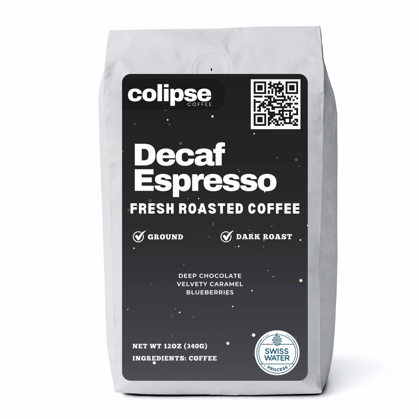 12 oz bag colipse decaf espresso grounds