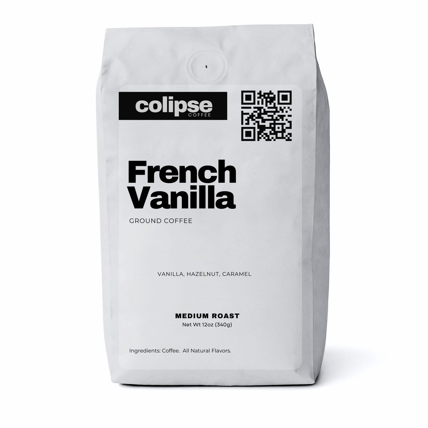 Colipse 12 oz bag of french vanilla flavored coffee grounds