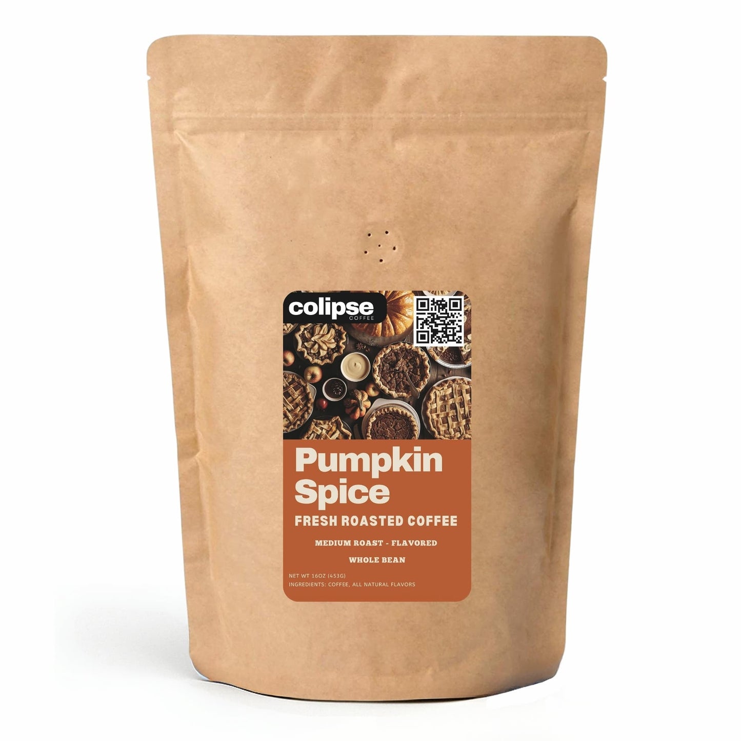 Pumpkin Spice Whole Bean Coffee 16 oz from Colipse
