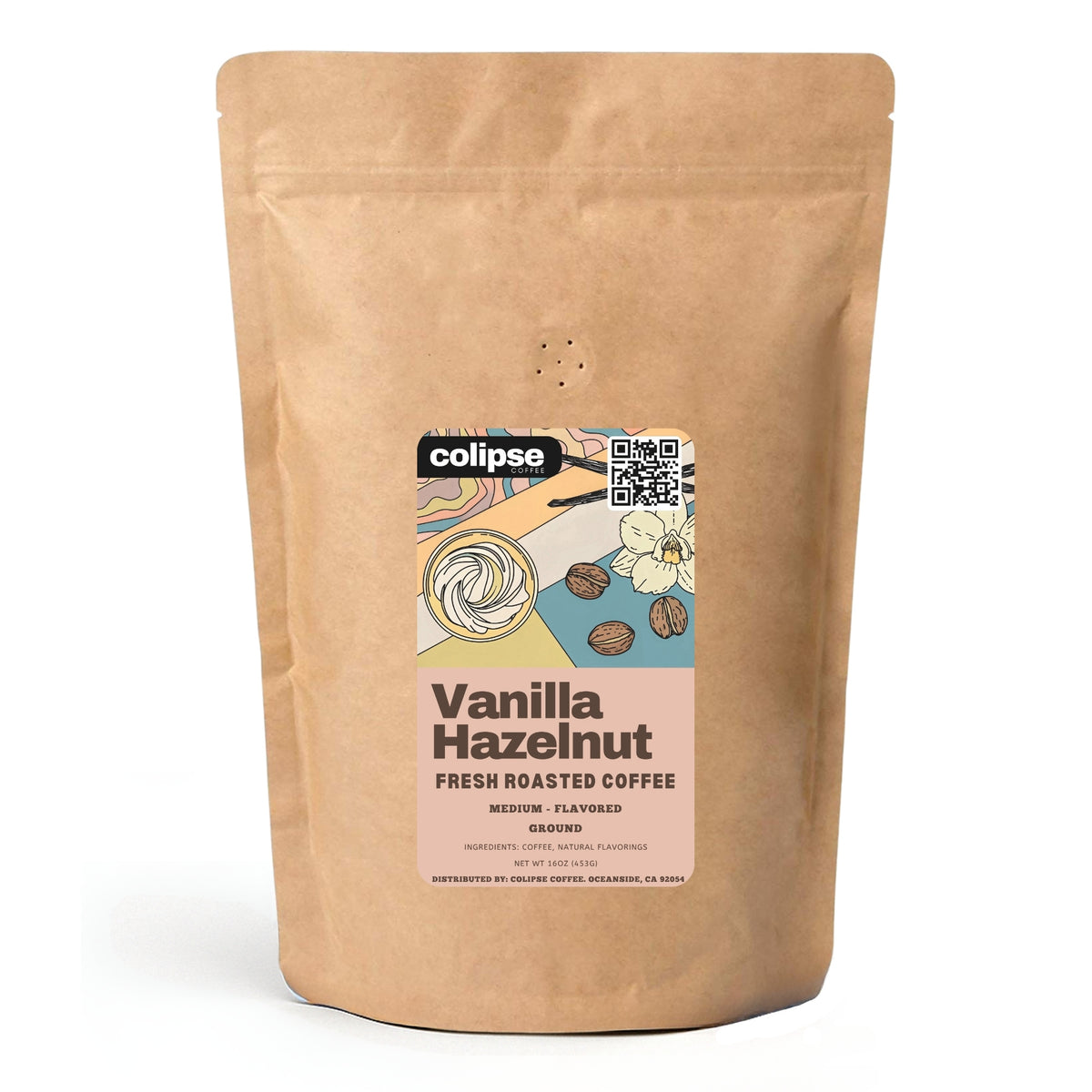 Vanilla Hazelnut Ground Coffee 16 oz from Colipse