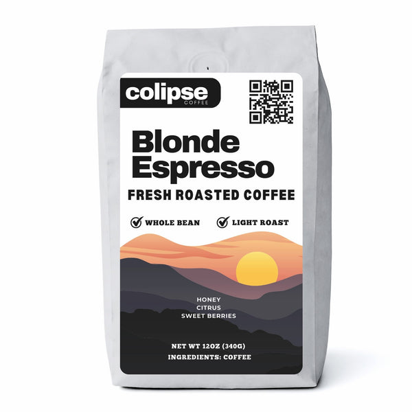 Colipse Blonde Espresso whole bean coffee bag with a bright, smooth profile.