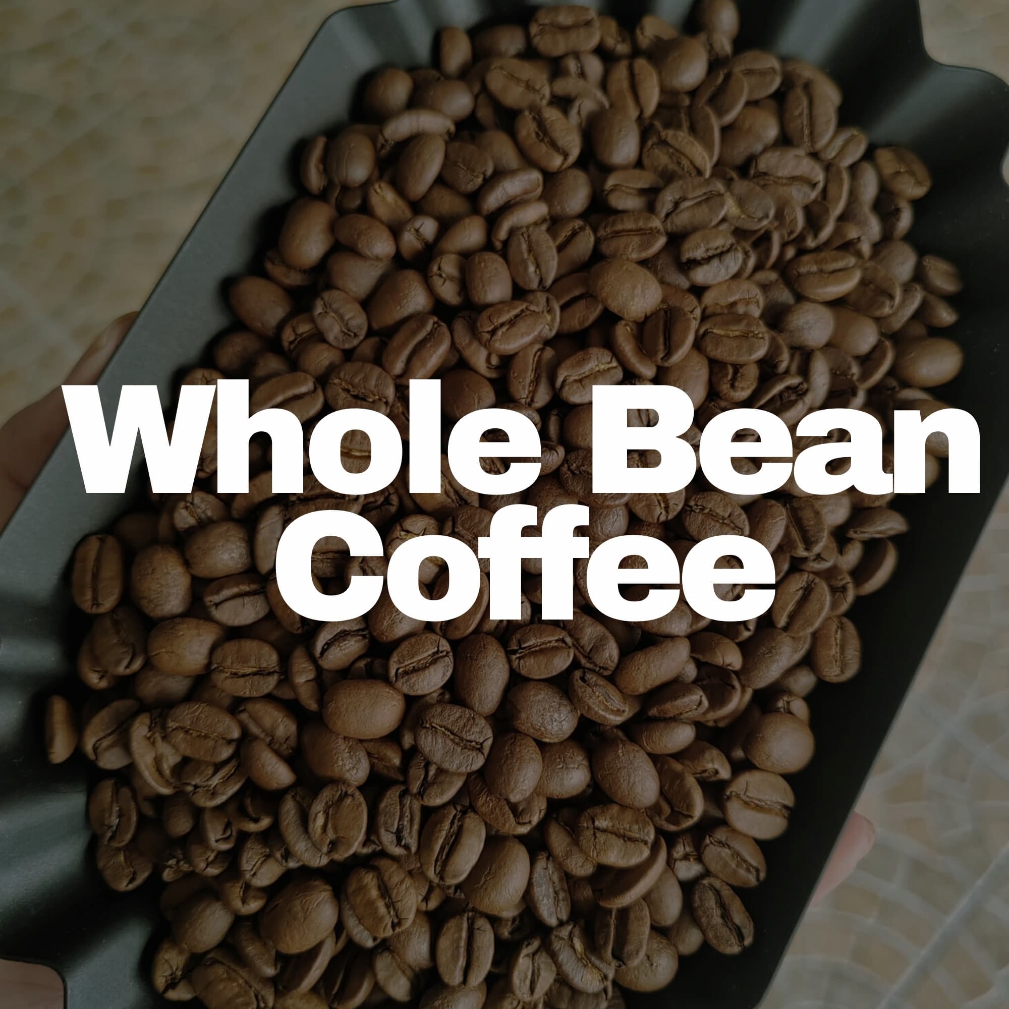 Tray of roasted Whole Bean Coffee.