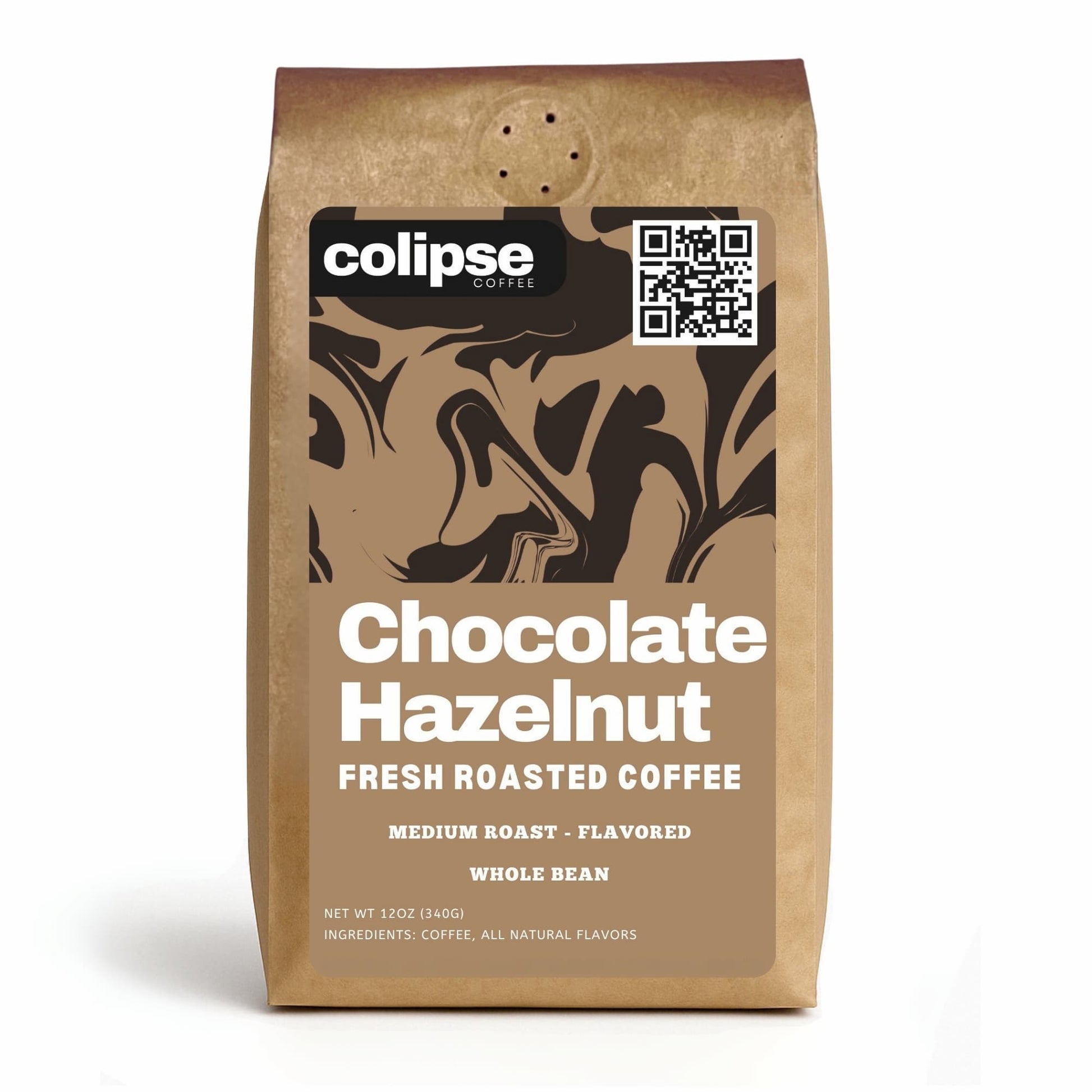 Chocolate Hazelnut Whole Bean Coffee 12 oz from Colipse