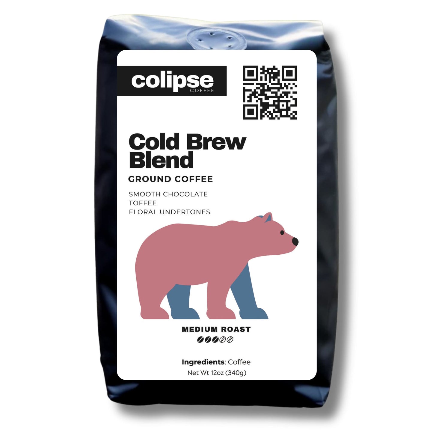 Colipse Cold Brew coffee grounds bag designed for smooth, refreshing cold coffee.