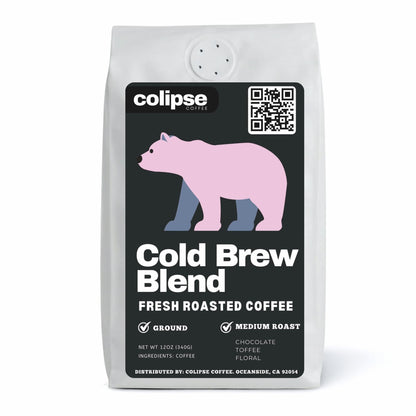 Colipse Cold Brew coffee grounds bag designed for smooth, refreshing cold coffee.