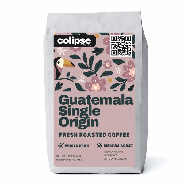 Colipse Guatemala whole bean coffee bag featuring a bright, complex roast.