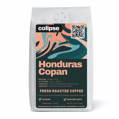 Colipse Honduras coffee grounds, sweet and medium-bodied.