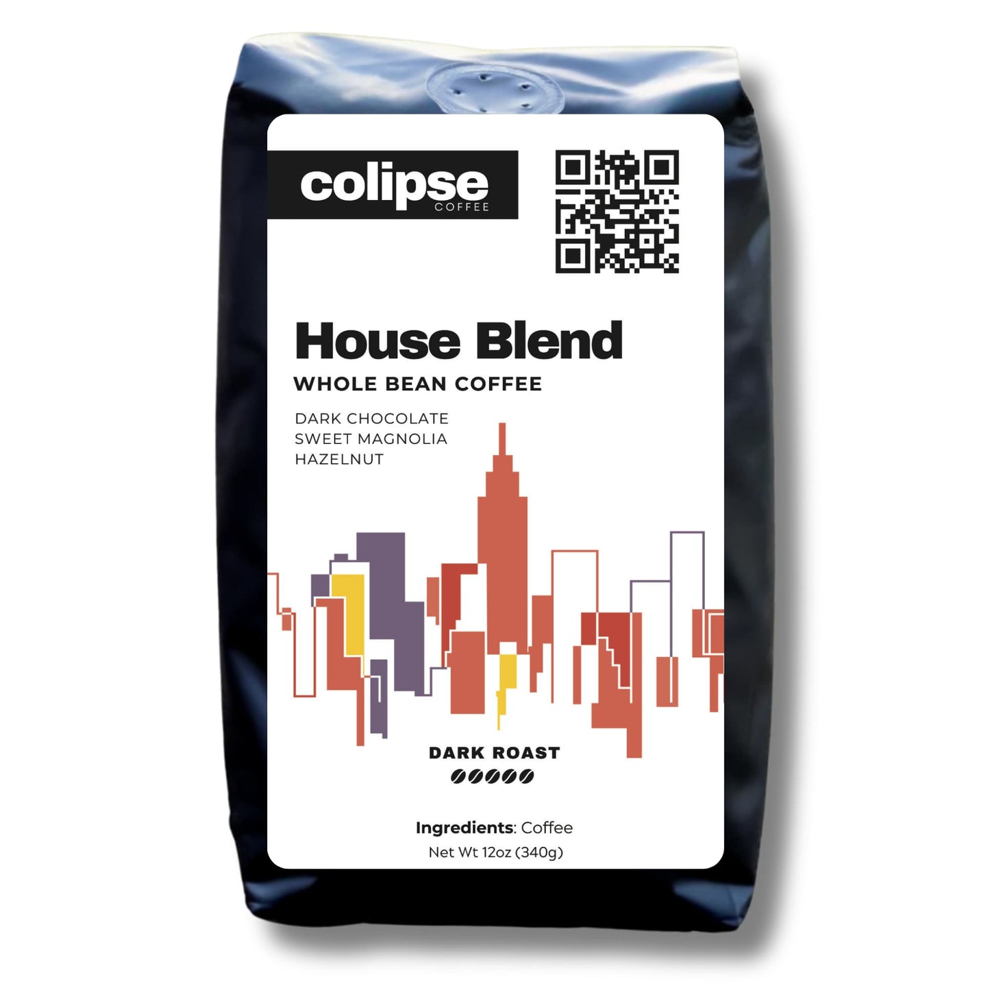 Colipse House Blend whole bean coffee, balanced and flavorful.