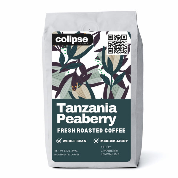 Colipse Tanzania whole bean coffee with vibrant acidity and bold flavors.